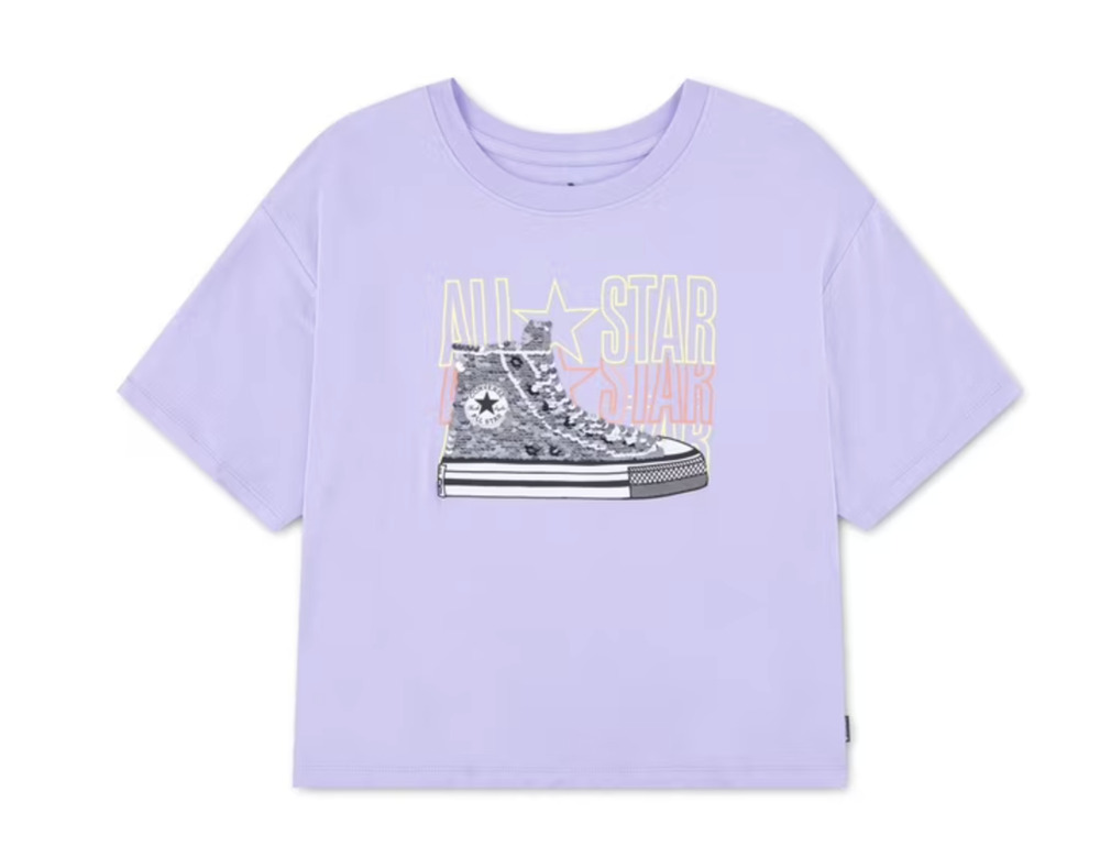 Girls Converse Chuck Taylor graphic sequin tee | size 10/12